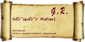 Gáspár Rafael névjegykártya